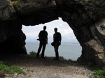 SX22683 Silhouette Pepijn and Marijn on Worms Head.jpg